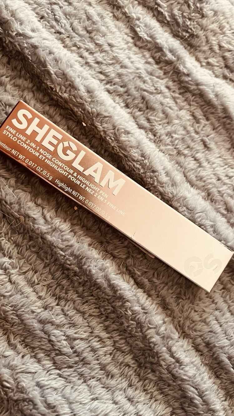 SHEGLAM Fine Line 2-In-1 Nose Contour Highlight Pen LongLasting Waterproof Umber
